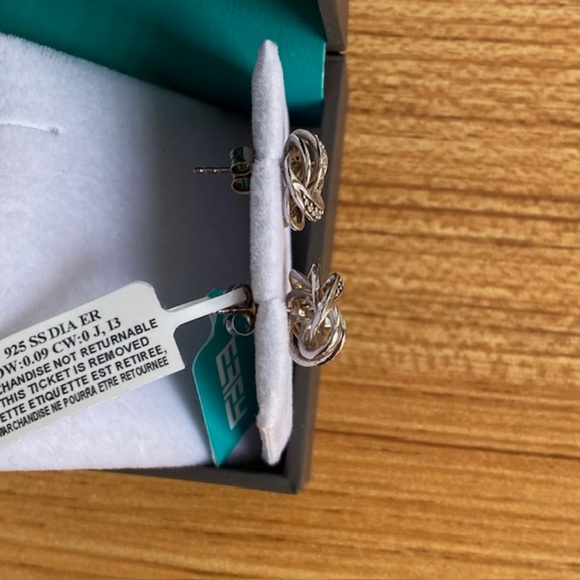 NWT Effy Sterling Silver with Micro Diamonds Earrings - Picture 3 of 4